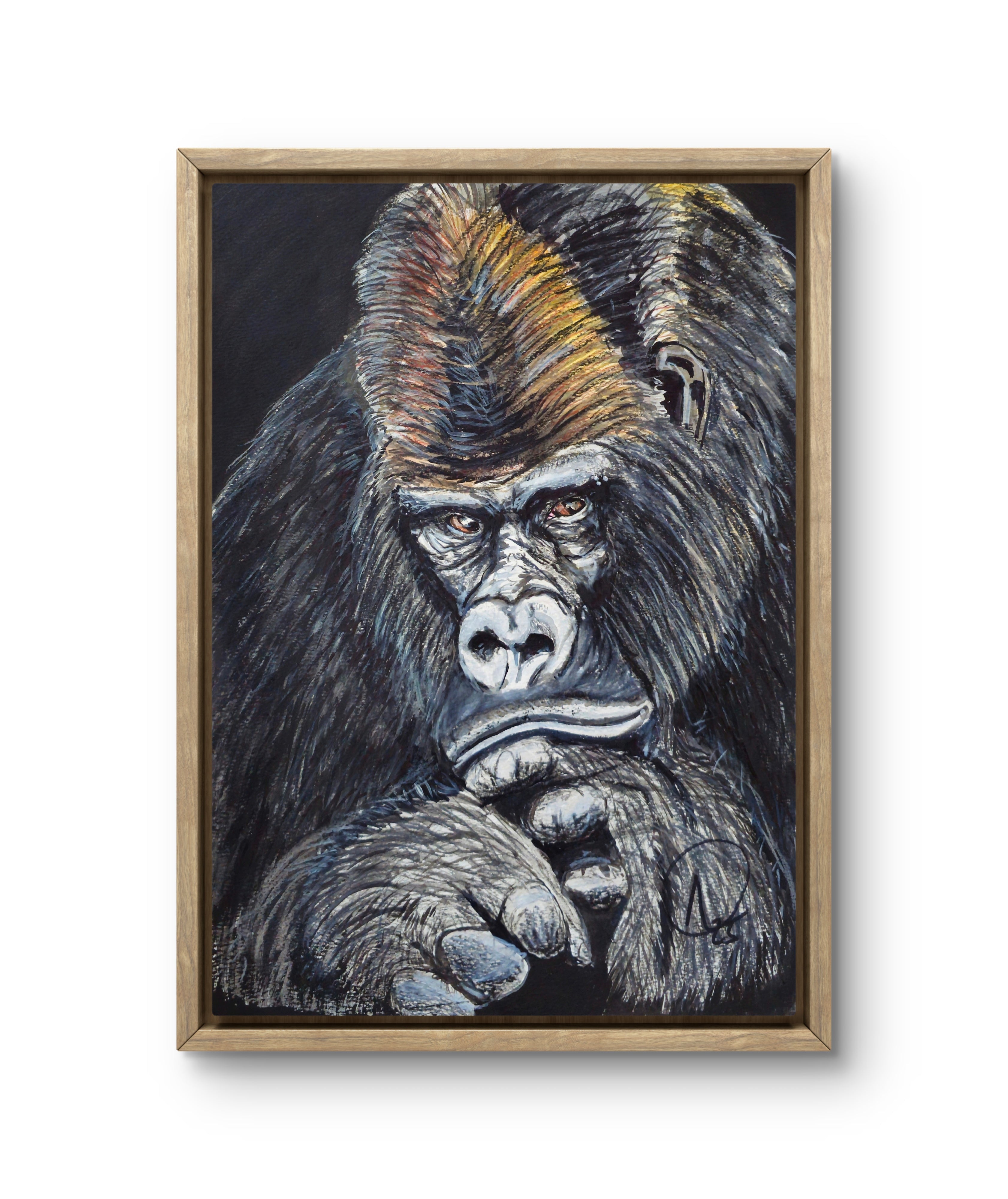 A3 Contemplating Gorilla Print (FREE UK postage)