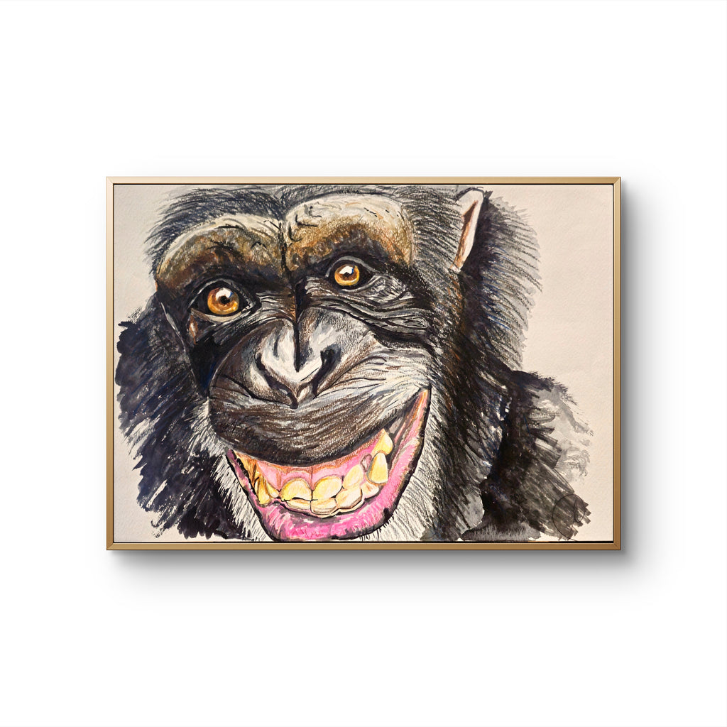 A3 Cheeky Chimpanzee Print (FREE UK postage)