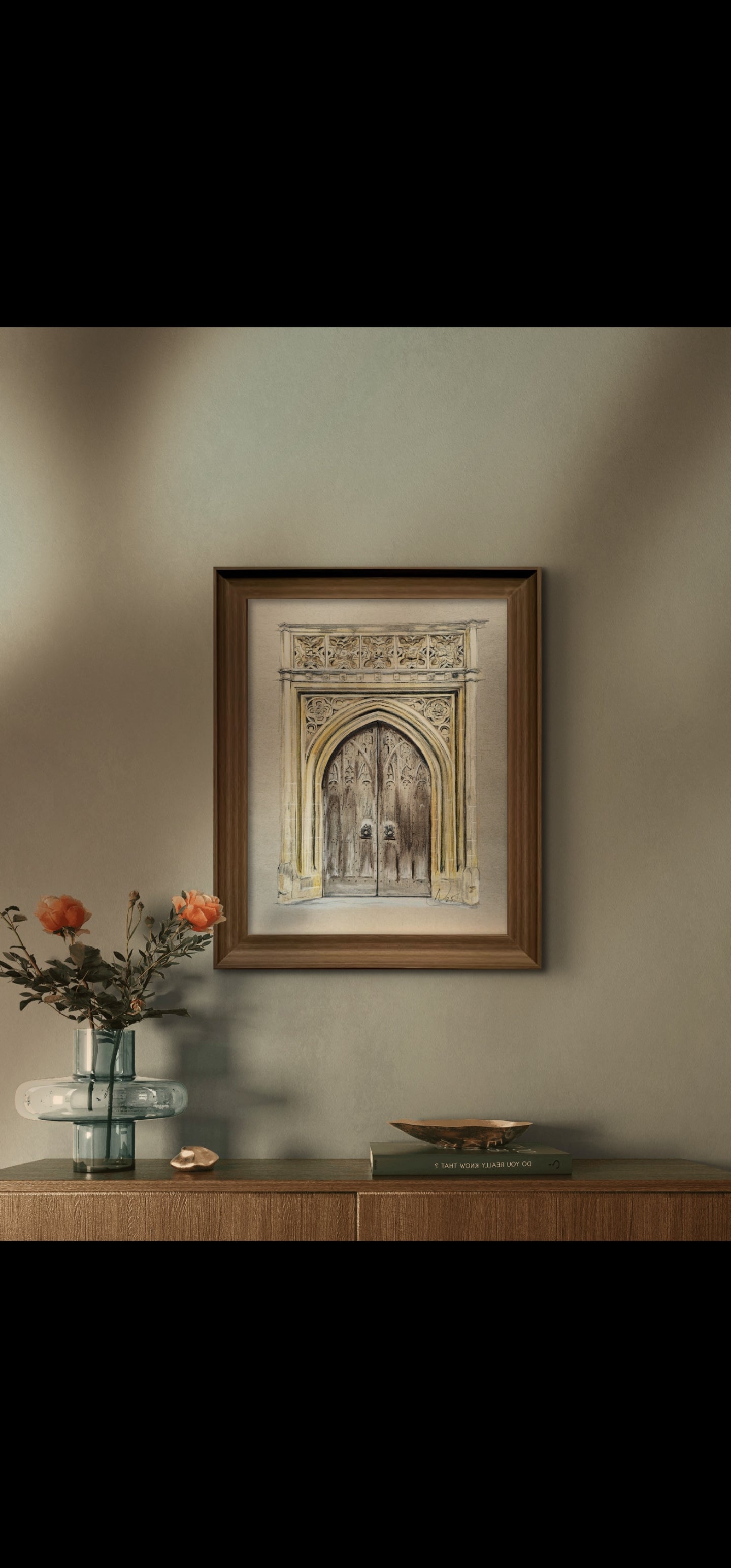 A3 St Edmundsbury Cathedral Door Print (Free UK postage)