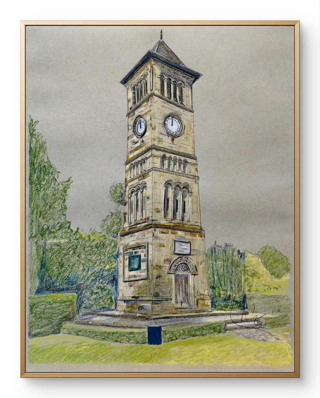 A4 Lichfield Clock Tower Print- Different sizes available (UK postage included)